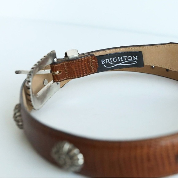 Brighton vintage leather belt boho gipsy festival bohemian brown embellished 90s - Picture 4 of 5